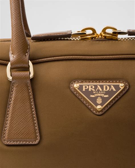 prada re-edition 1978 large re-nylon and saffiano leather two-handle bag